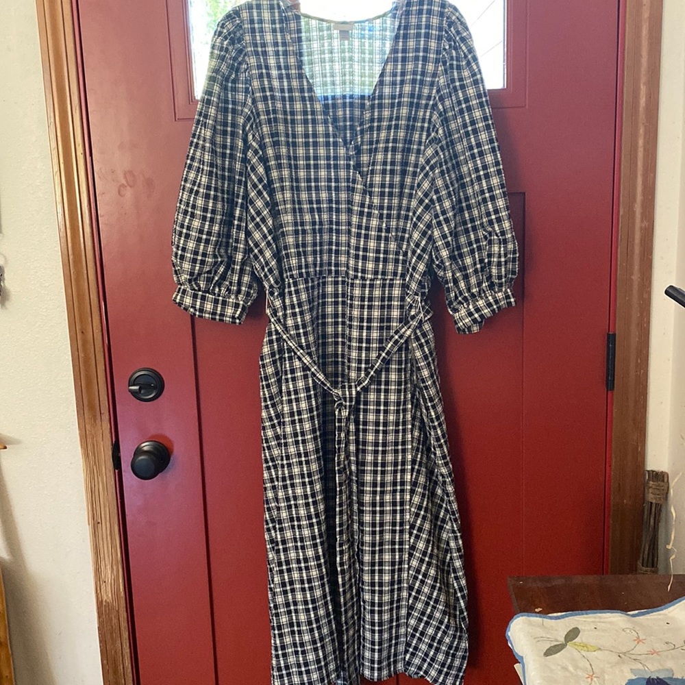 Black and white checked dress